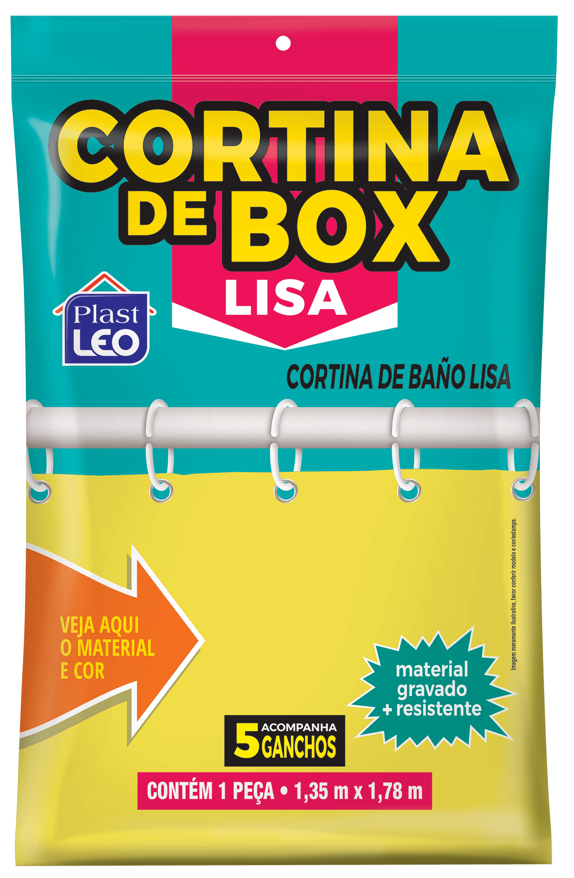 Cortina de box polietileno lisa