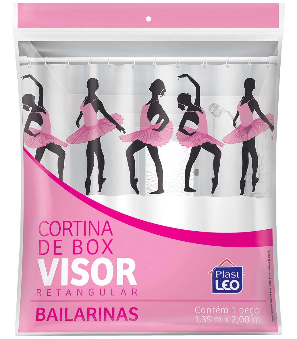 Cortina de Box vinil com visor estampado -Bailarinas