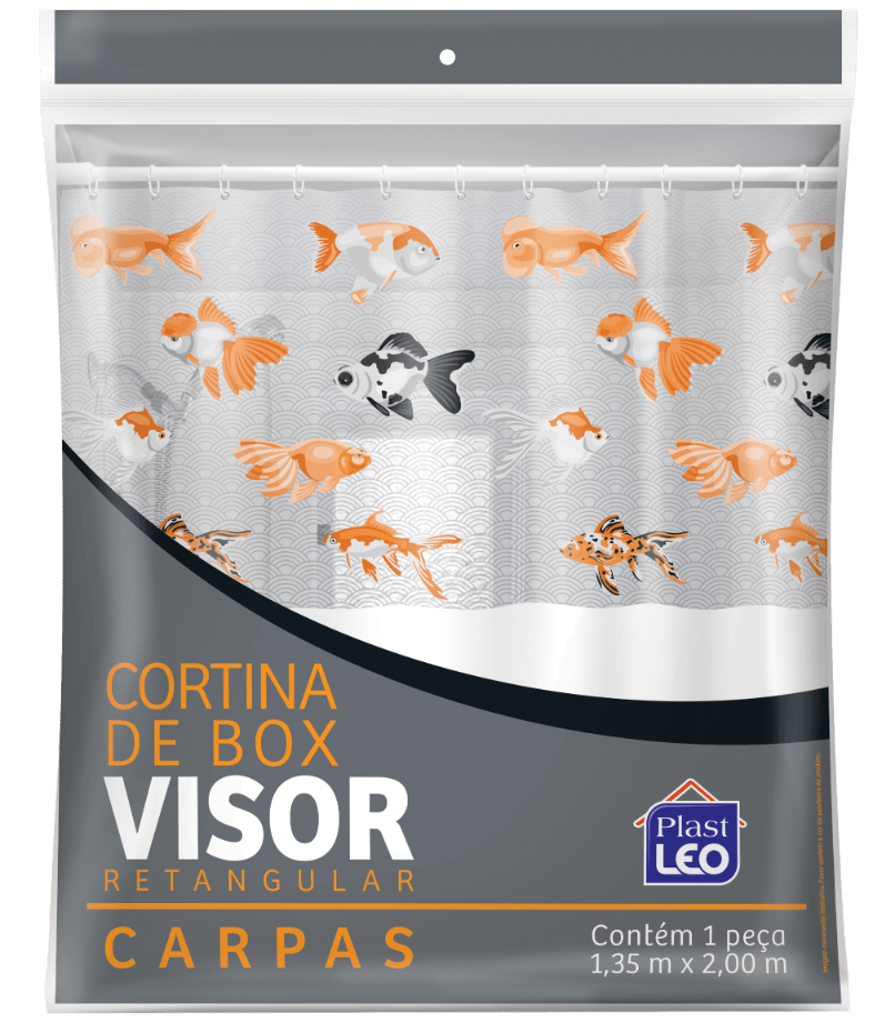 Cortina de Box vinil com visor estampado -Sortida