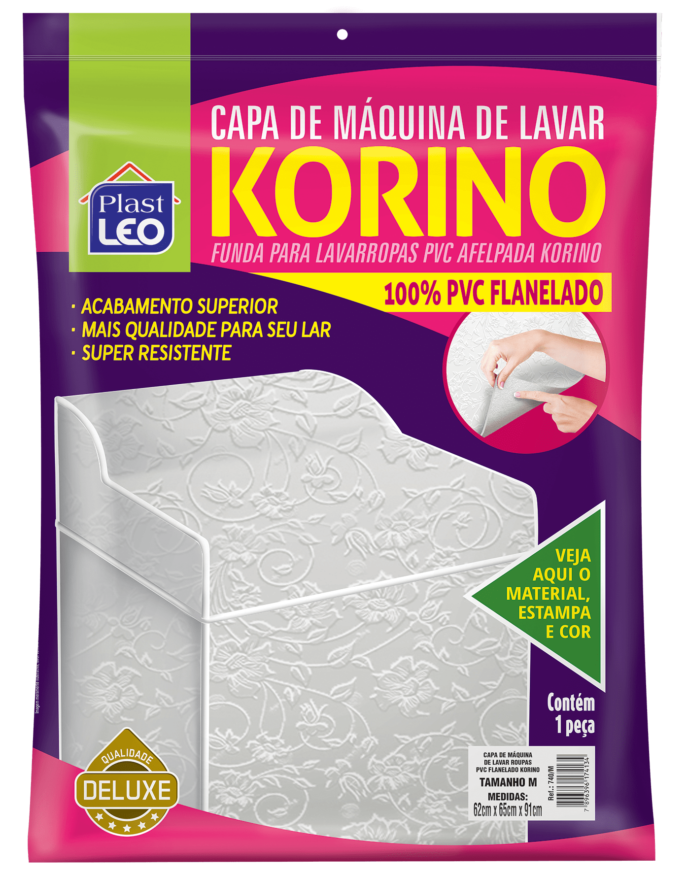 Capa para máquina de lavar Korino estampada-Tam. P