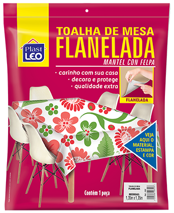 Toalha de mesa flanelada polietileno com manta flanelada