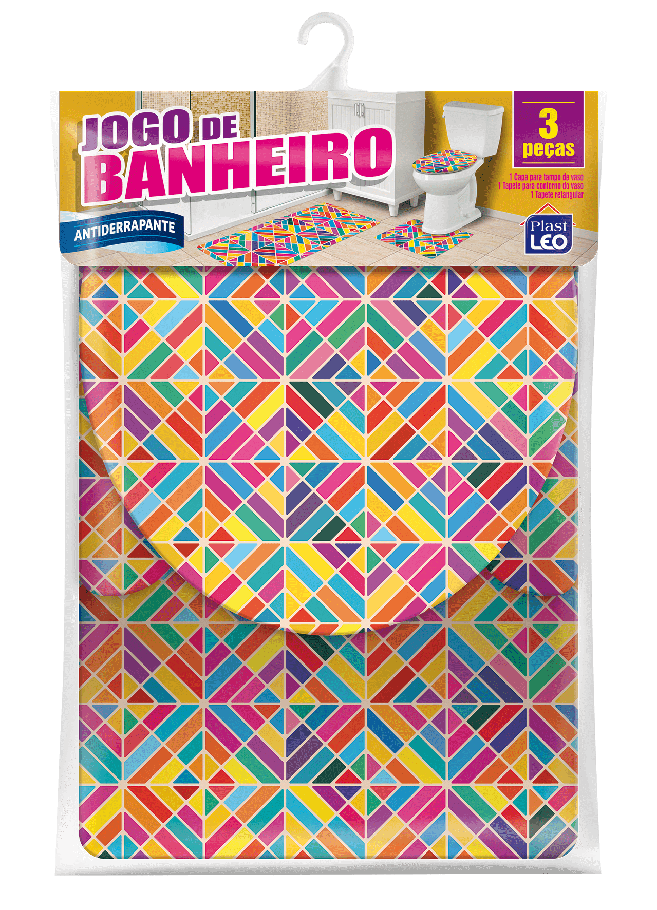 Jogo de Banheiro Antiderrapante (Tecido + base PVC)